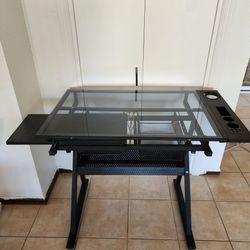 Glass Top Work Desk 40w x 25d
