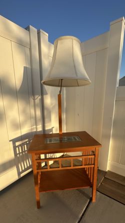 End table with a built-in lamp