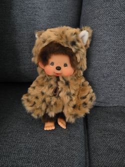 Monchichi Doll With Leopard Coat