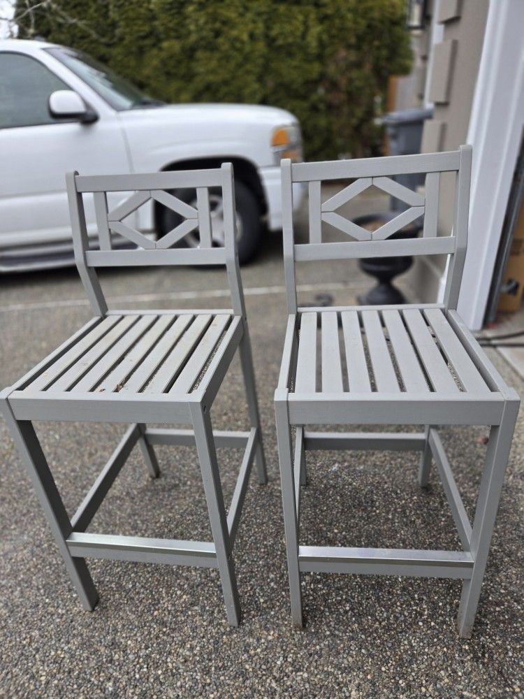 Two Ikea Bondholmen Bar Height Chairs