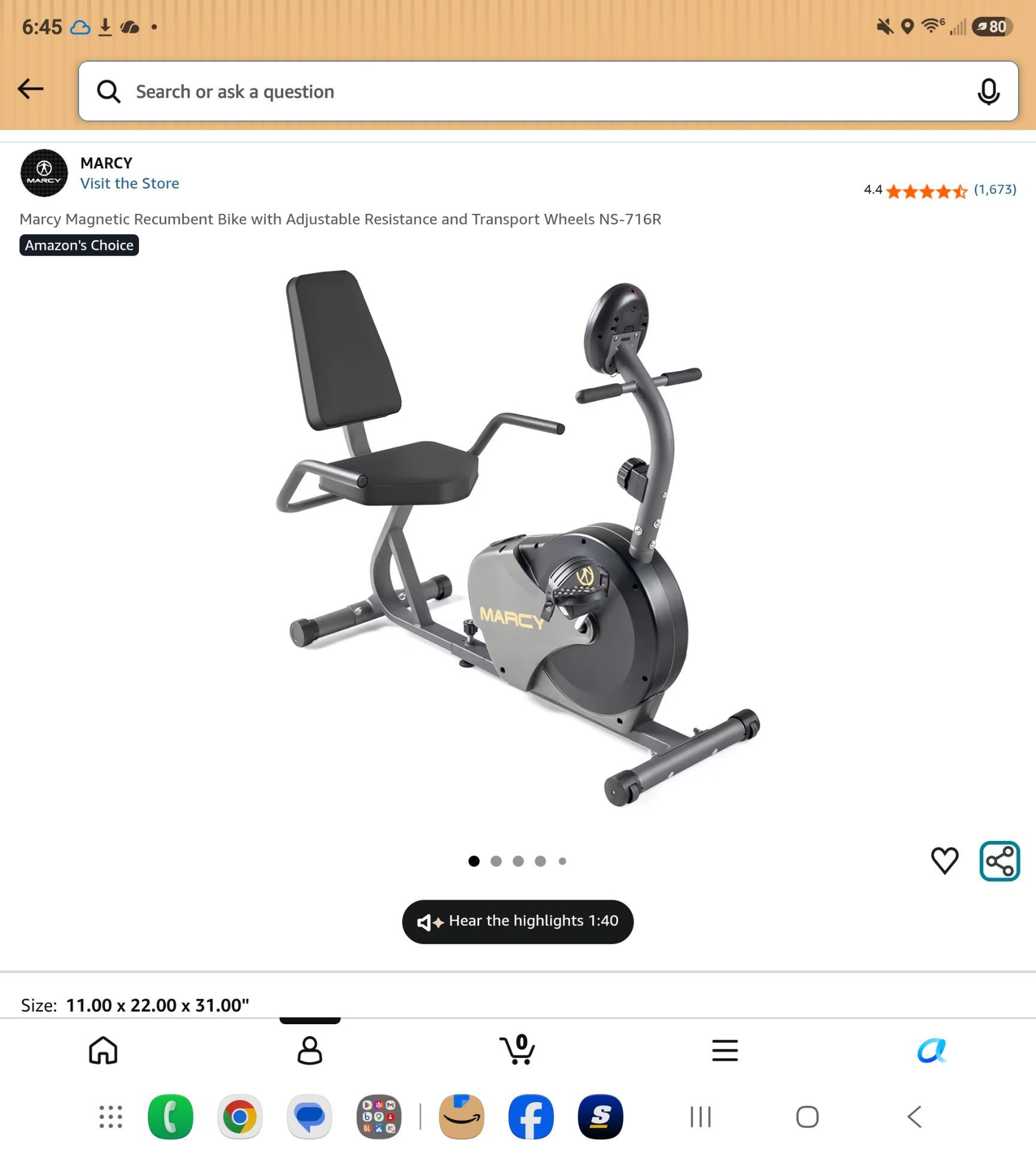 Recumbent bike.