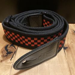 Levy’s Red and Black Checkered Guitar Strap