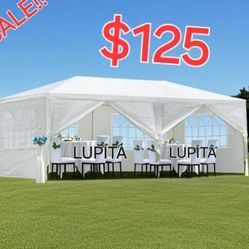 10'x20' Outdoor Event Party Tent,Wedding Birthday Tents for Parties, White Canopy Tent with 6 Removable Sidewalls