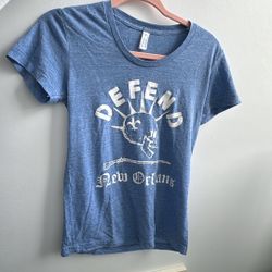Defend New Orleans Blue Cotton T-Shirt