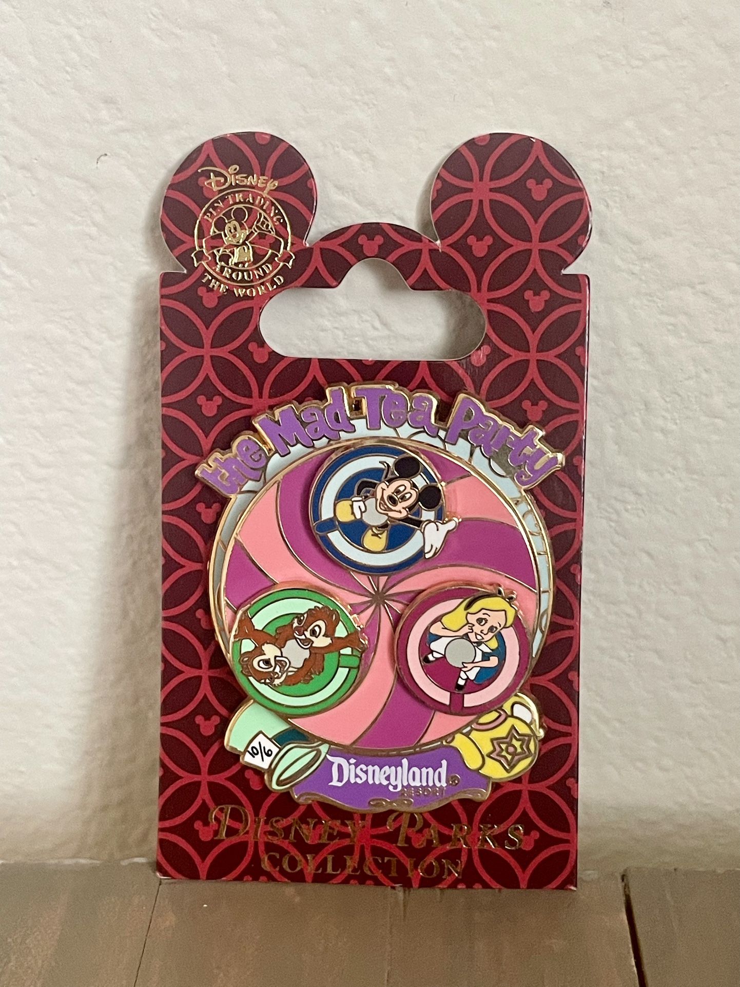2008 Disney Pin The Mad Tea Party Ride 3D Spinner Disneyland Resort Pin Trading
