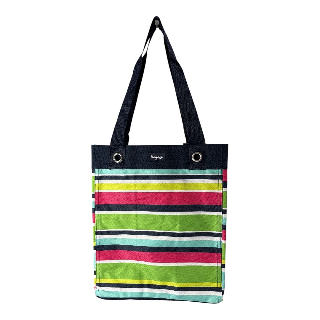 NWT Thirty-One 31 Essential Storage Tote Preppy Pop Multicolor Stripes Bag