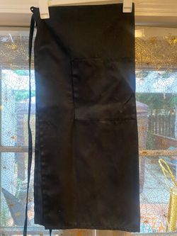 Black Waist Apron with Front Pocket