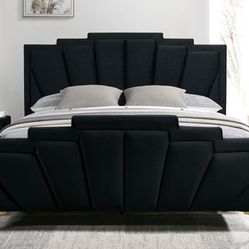 Brand New Black & Gold Queen Bed Frame