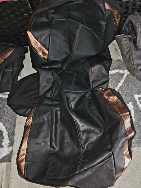 Leather Universal Seat Covers 1 Drivers And 1 Passenger Side Seat Covers