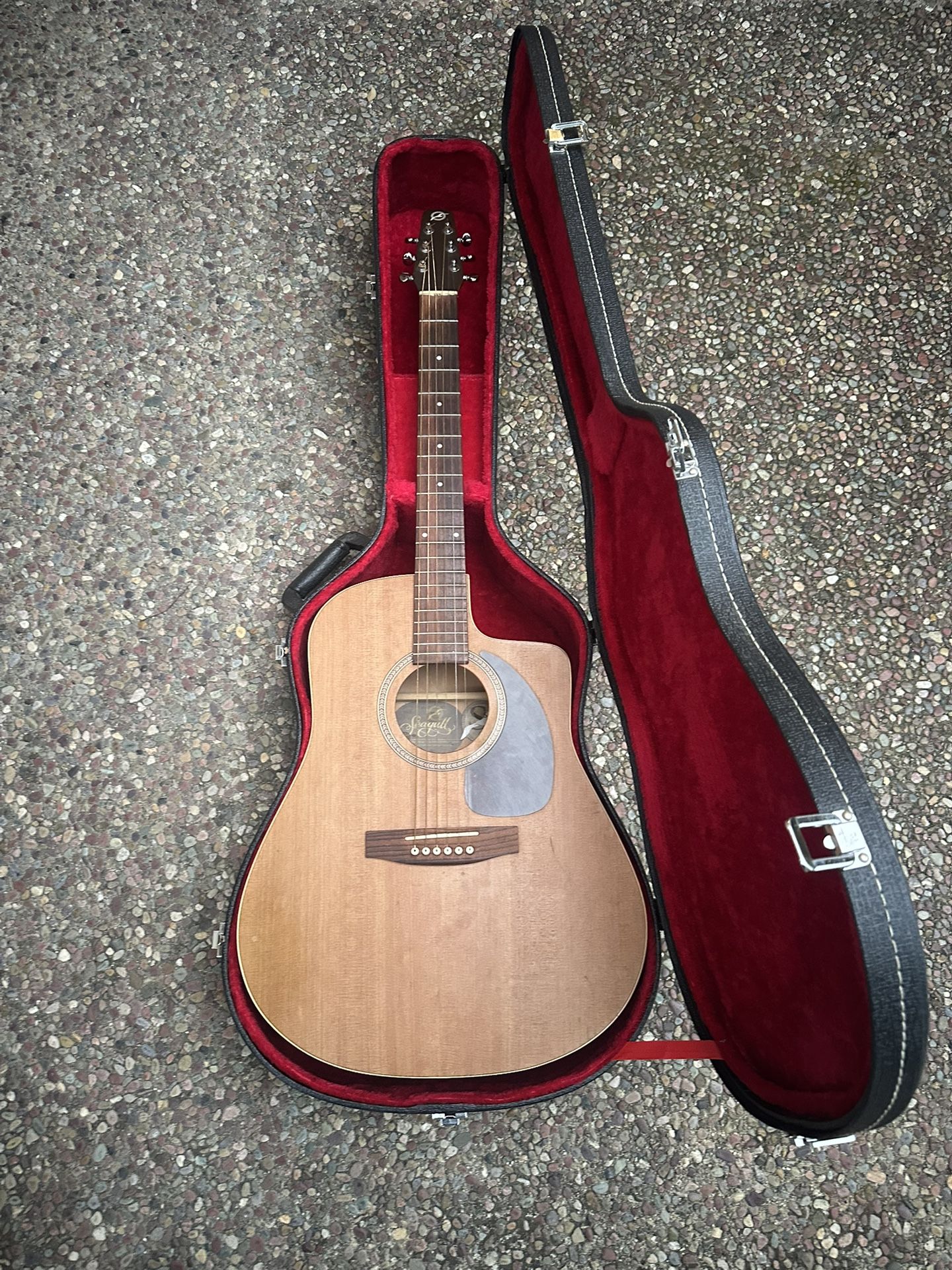 Seagull S6-Plus Acoustic Electric Guitar With Hardshell Ca.