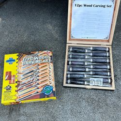 12 piece wood carving, set brand new