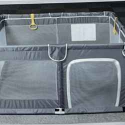 Todale Baby Playpen - 50 x 50 x 27 in Grey, Like New