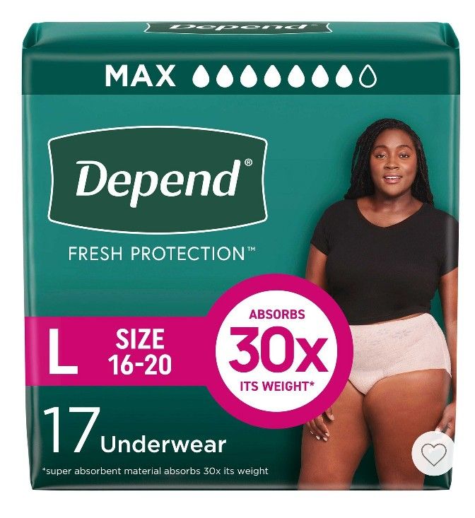 3 Packs Of Depends -womens Size Large