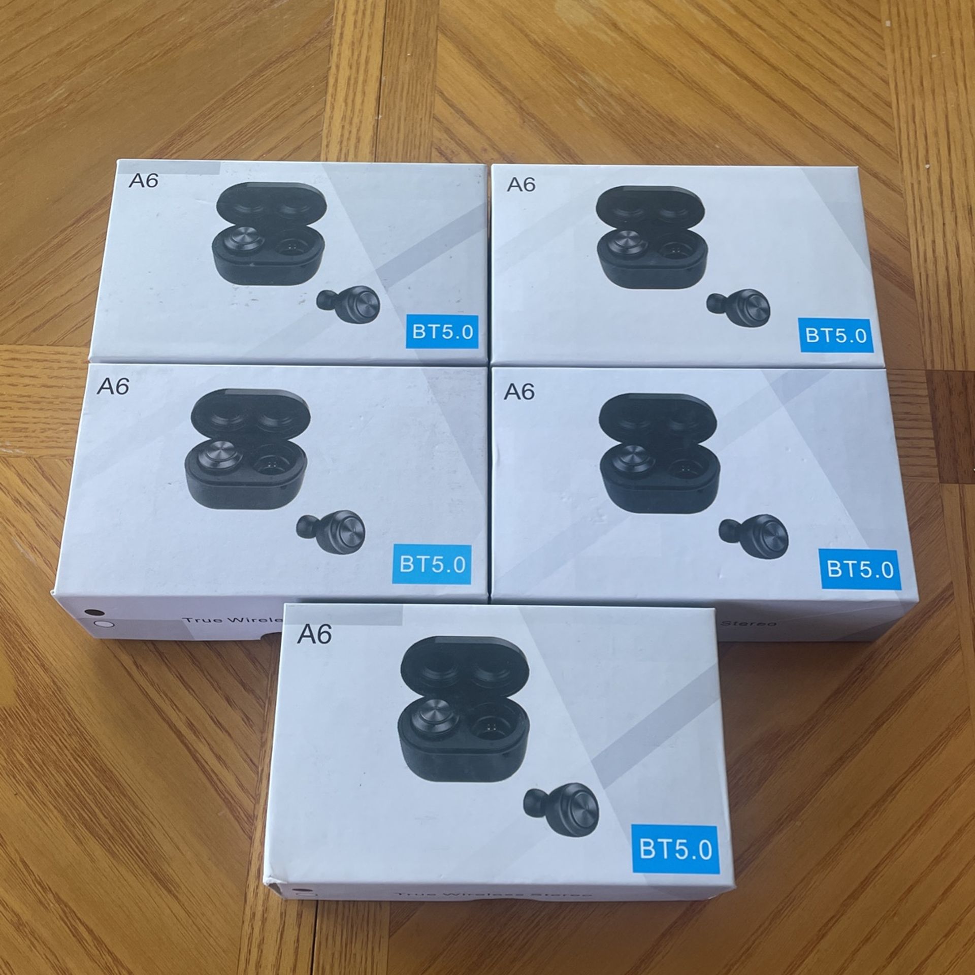 (Lot Of 5) Bluetooth Wireless Stereo Earbuds BT5.0 - A6