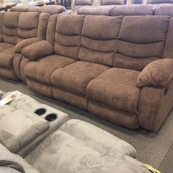 Tulen Mocha Reclining Living Room Set /couch /Sofa and Loveseat