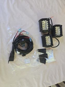 3 New Led Lights With Wire Harness Kit