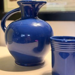 🌈 Fiestaware Sapphire Carafe  Pitcher & Juice Tumbler 