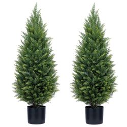 3ft Artificial Cedar Trees Set of 2 