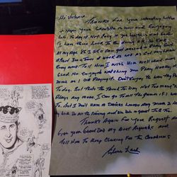 Elmer Lach Montreal Canadiens HOF Hand written autographed Hockey Full page Letter w/coa