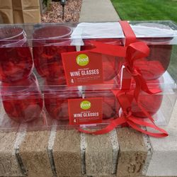 Food Network Set Of 8  Acrylic Stemless Wine  Glasses 