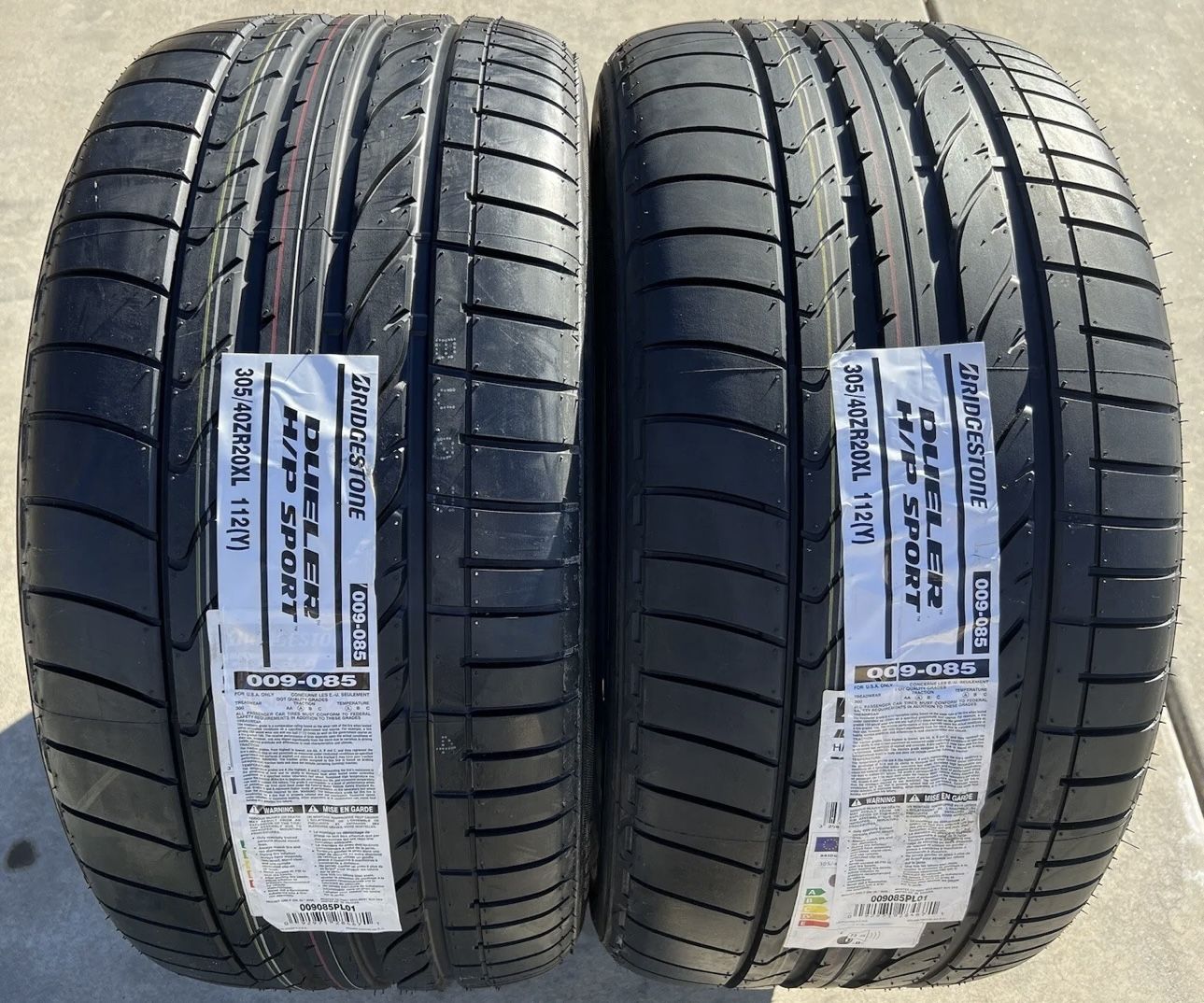 275 45 20 and 305 40 20 Bridgestone Dueler Tires Complete Set Staggered Brand New