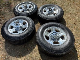 Ford F250 F350 wheels with new LT 275 70 18 Firestone Tires