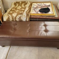 Leather Storage Ottoman