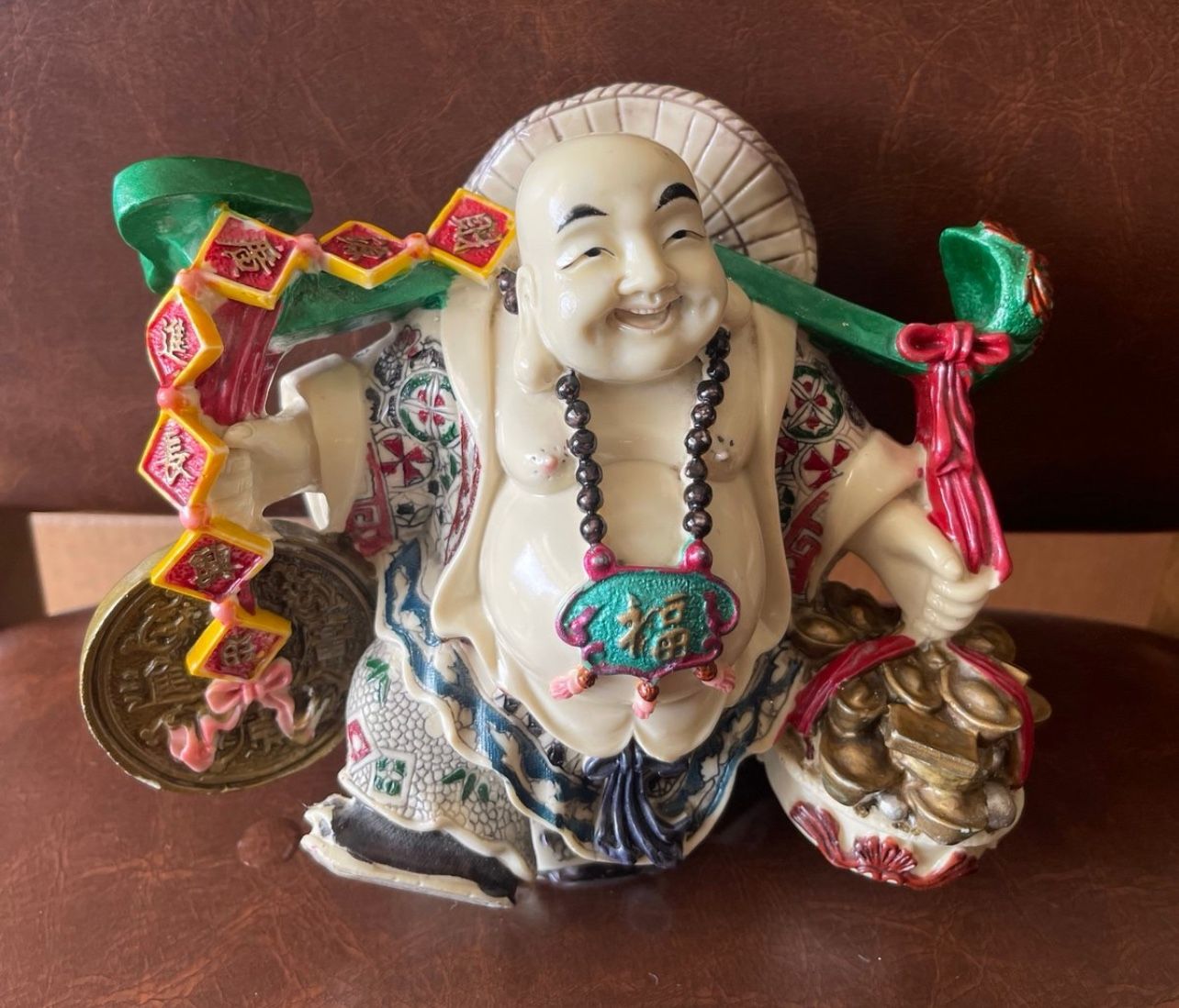 Vintage Laughing Lucky Buddha statue