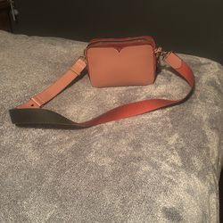 Kate Spade Pink Suede Leather Candid Medium Crossbody Camera Bag Good 👍🏻