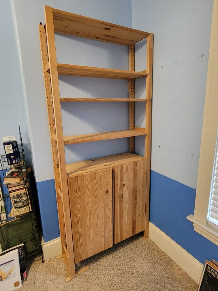 IKEA IVAR Solid Unfinished Pine Wood Shelf and Cabinet