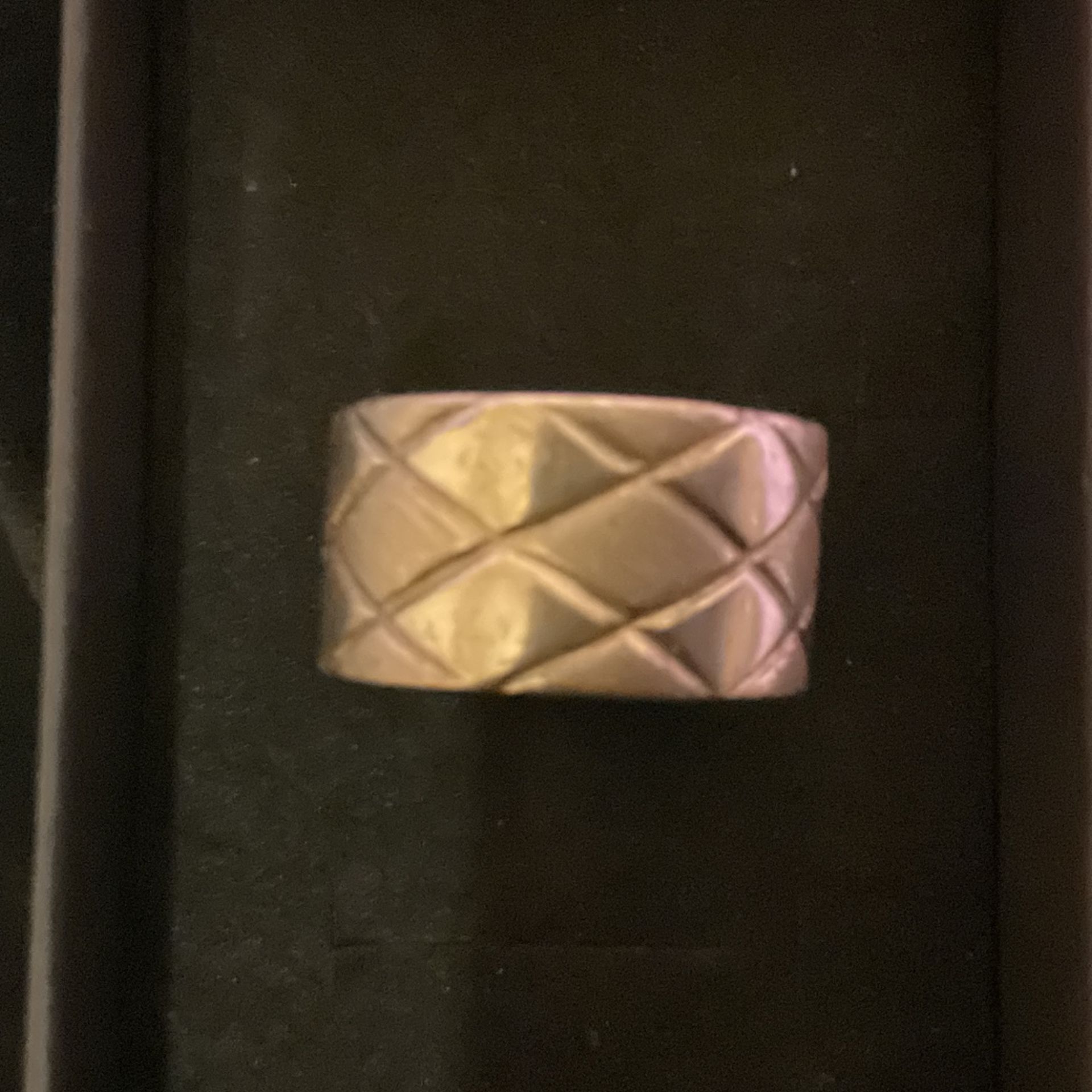 925 Sterling Silver Italy (HAN) Solid Quilted Band Ring…size 8  & Accessories
