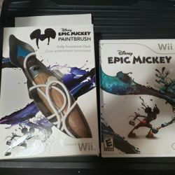 Nintendo Wii Disney Epic Mickey Game And Paintbrush.  $30. Pickup In Oakdale 