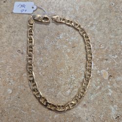 14k Yellow Gold Mariner Link Bracelet 9"