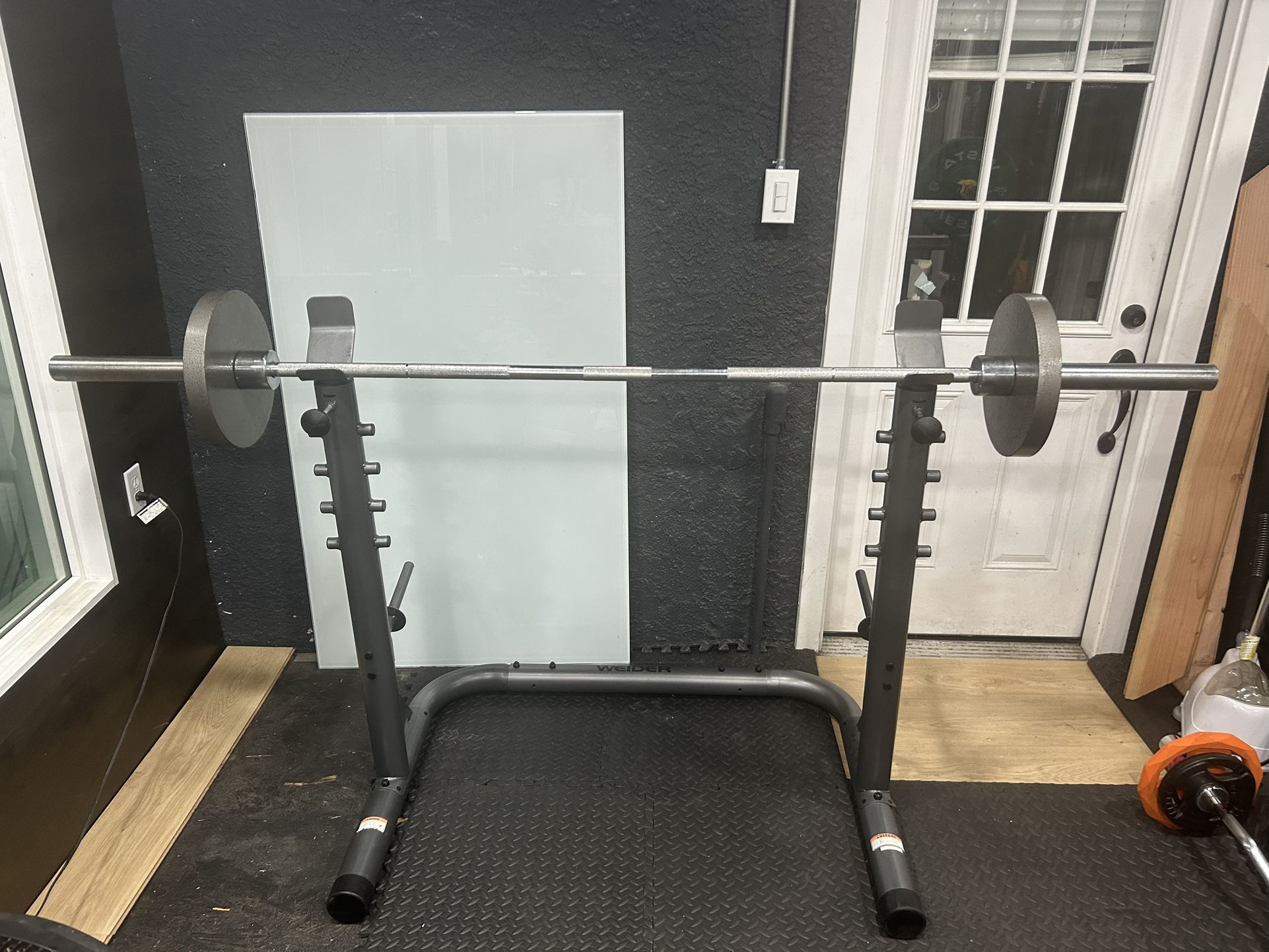 Weider Pro 3” Tube Squat Rack Olympic Weight Bench…. Home Gym Fitness….