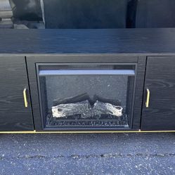 Media Center With Electric Fireplace