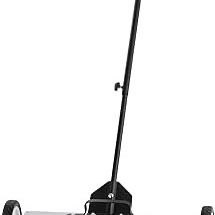 50Lbs Rolling Magnetic Sweeper with Wheels, Push-Type Magnetic Pick Up Sweeper, 24-inch Large Magnet Pickup Lawn Sweeper with Telescoping Handle, Easy