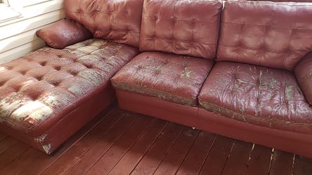 Comfortable red peeling leather use a cover and it's super nice
