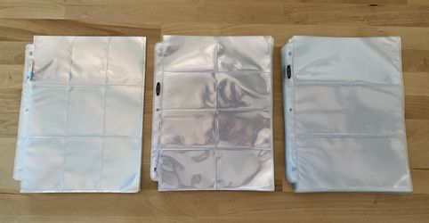 Clear binder sheets for trading card collection
