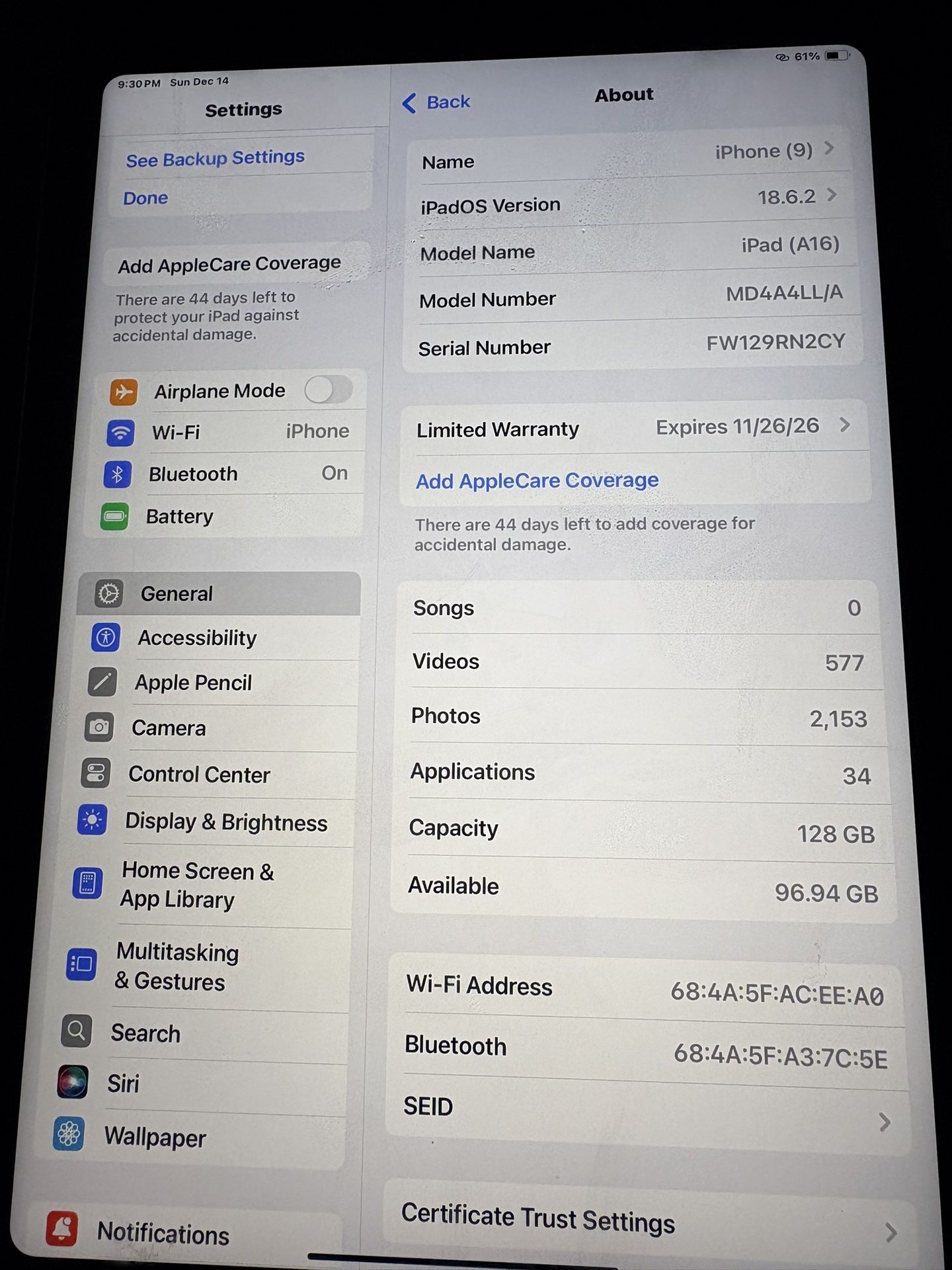 Refurbished Apple iPad (A16) 11-inch Wi-Fi (2025 11th generation)