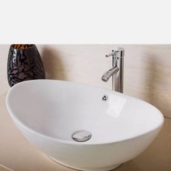 Modern Ceramic Vessel Sink - Vanity Bowl - Large Oval White..... CHECK OUT MY PAGE FOR MORE ITEMS