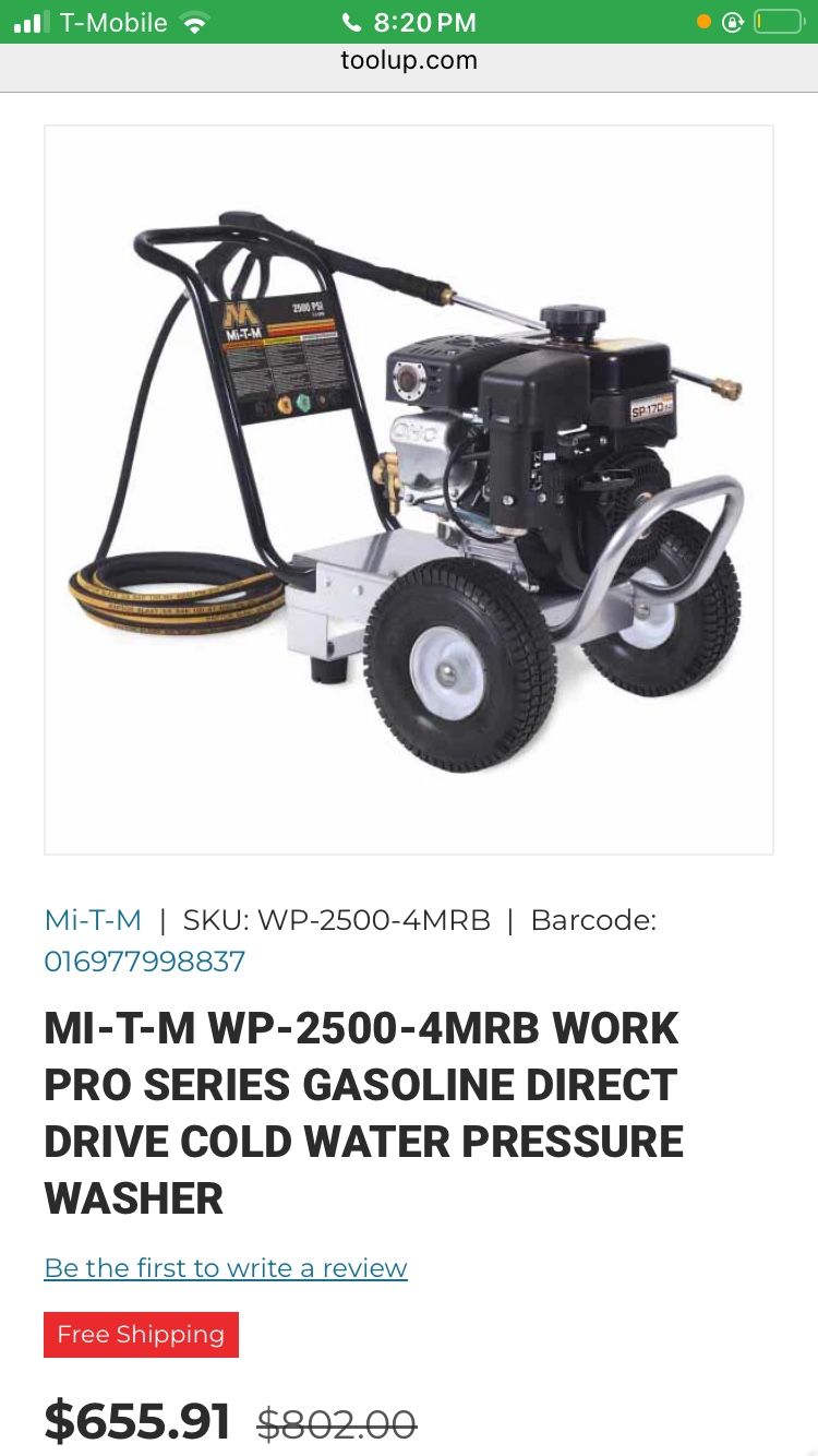 Mi-t-m Pressure Washer