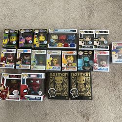 Funko Lot Of 20 Pops Marvel Goku DC TMNT SDCC
