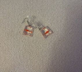 Fish bag earrings