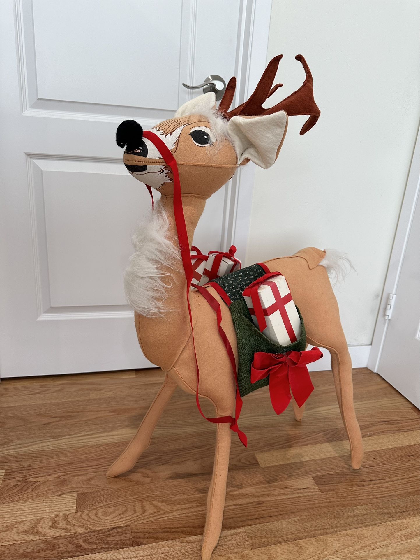 Vintage Jumbo Sized 36β Annalee Reindeer Doll | Reindeer with Saddlebags