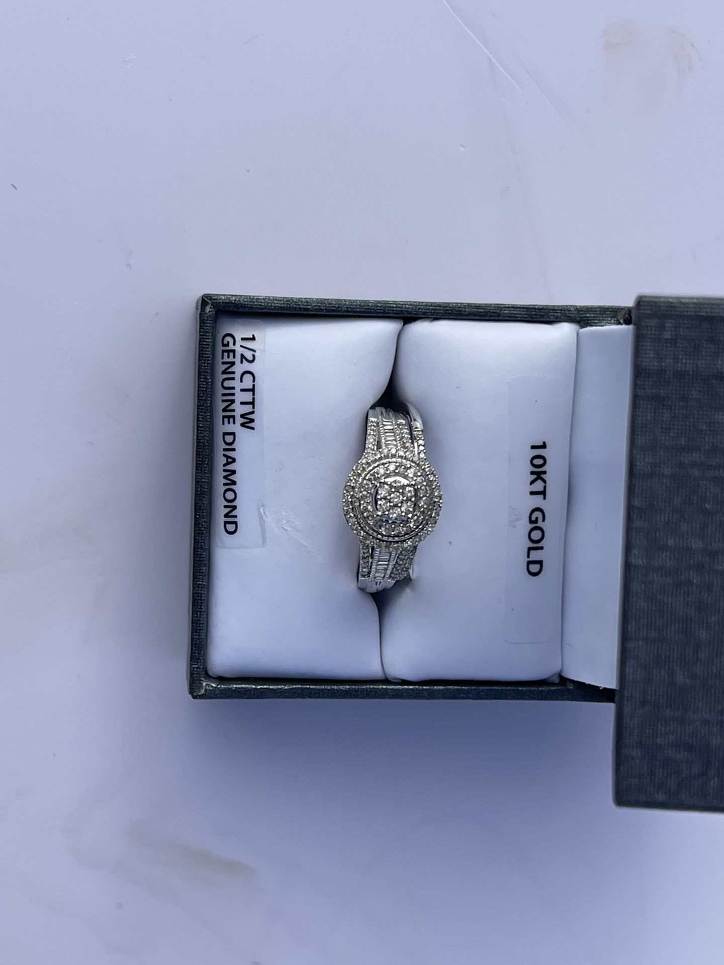 10k Wg Fb 1/2cttw Round Bridal Set