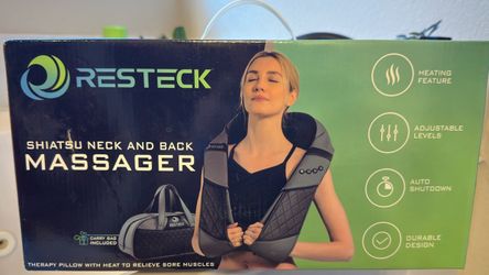 RESTECK Shiatsu Neck & Back Massager w/ Heat, Auto Shutoff (M89-00) NEW / SEALED