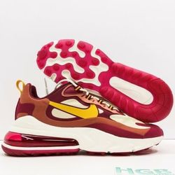 Nike Air Max 270 React Men's Running Training Shoes Red Yellow AO4971-601 NIB