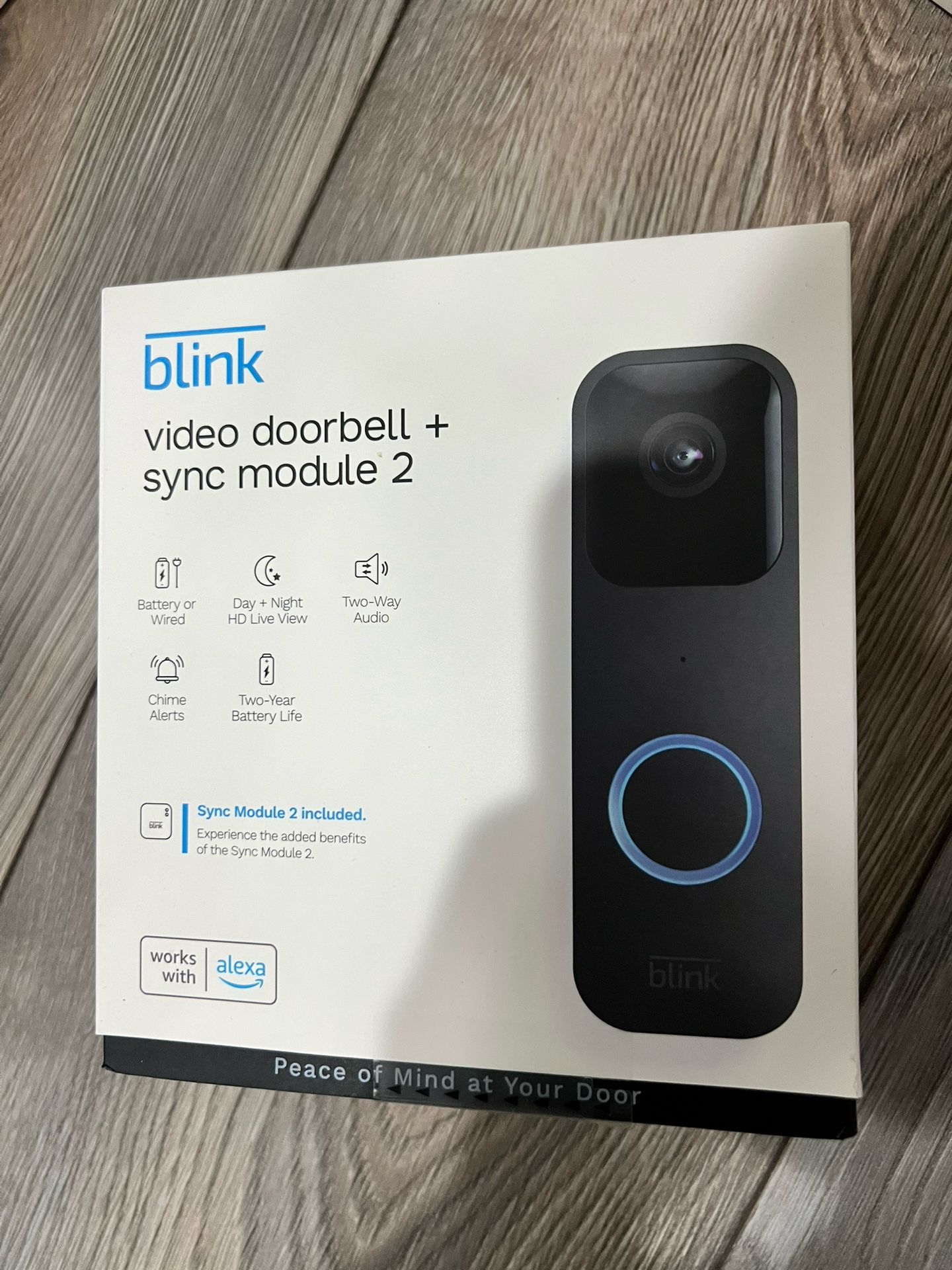 New Blink Video Doorbell Sync Module 2, Two year Battery Life