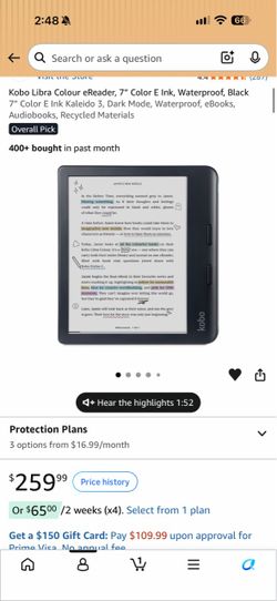 Kobo Libra Colour eReader, 7” Color E Ink, Waterproof