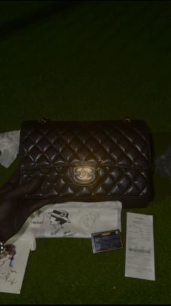 Chanel Black Flap Purse Gold